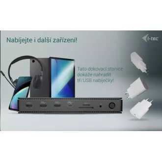i-tec Thunderbolt4 2x Display Docking Station Gen3, 7x USB, 2,5 GLAN, PowerDelivery 92 W