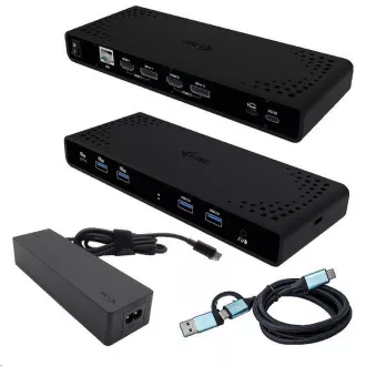 i-tec univerzalna priklopna postaja z dvojnim zaslonom 4K, Power Delivery 85 W   i-tec polnilec USB-C 100 W