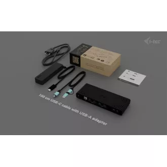 i-tec univerzalna priklopna postaja z dvojnim zaslonom 4K, Power Delivery 85 W   i-tec polnilec USB-C 100 W
