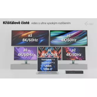 i-tec Univerzalna priklopna postaja za zaslone 5x 4K, Power Delivery 100W
