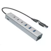 i-tec USB-C/USB-A Charging Metal HUB 7 portov (3x USB-C, 4x USB-A)