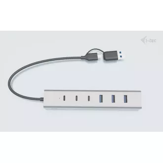 i-tec USB-C/USB-A Charging Metal HUB 7 portov (3x USB-C, 4x USB-A)