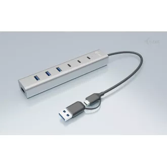i-tec USB-C/USB-A Charging Metal HUB 7 portov (3x USB-C, 4x USB-A)