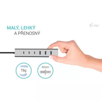 i-tec USB-C/USB-A Charging Metal HUB 7 portov (3x USB-C, 4x USB-A)