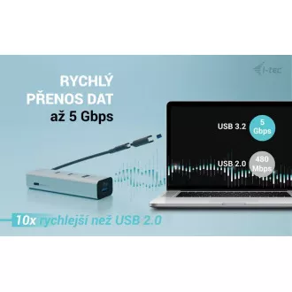i-tec Univerzalni polnilni kovinski razdelilnik 2x USB-C   2x USB-A, PD 85W