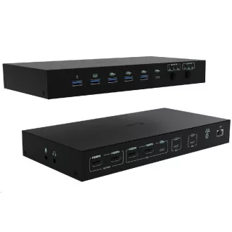 i-tec USB-C KVM priklopna postaja za 3 gostitelje, dvojni zaslon, Power Delivery 1x 92W/2x 65W