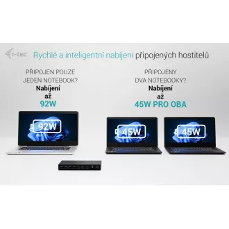 i-tec USB-C KVM priklopna postaja za 3 gostitelje, dvojni zaslon, Power Delivery 1x 92W/2x 65W
