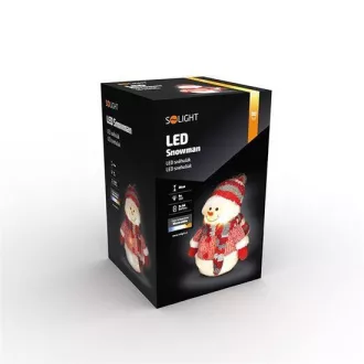 Solight LED snežak, 26cm, 6x LED, IP20, 3x AA