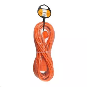 Solight podaljšek - priključek, 1 vtičnica, 10 m, 3 x 1 mm2, oranžna