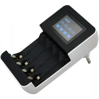 Solight polnilec z LCD zaslonom, AC 230V, 450mA, 4 kanali, AA/AAA, mikroprocesorsko krmiljen