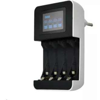 Solight polnilec z LCD zaslonom, AC 230V, 450mA, 4 kanali, AA/AAA, mikroprocesorsko krmiljen