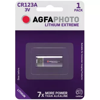 AgfaPhoto litijeva fotografska baterija CR123A, blister 1 kos