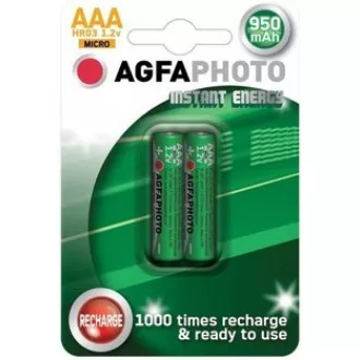 AgfaPhoto prednapolnjena baterija AAA, 950 mAh, 2 kosa