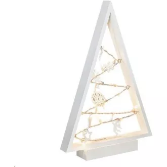Solight LED leseno božično drevo z okraski, 15LED, naravni les, 37cm, 2x AA Solight LED leseno božično drevo z okraski, 15LED, naravni les, 37cm, 2x AA