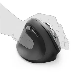 Hama vertikalna ergonomska brezžična miška EMW-500L, za levičarje, črna