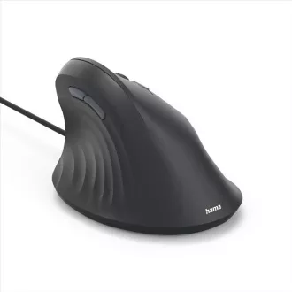 Hama vertikalna ergonomska žična miška ECM-500R, za desničarje, črna