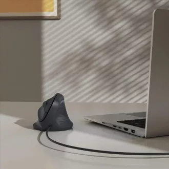 Hama vertikalna ergonomska žična miška ECM-500R, za desničarje, črna