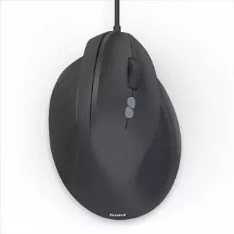Hama vertikalna ergonomska žična miška ECM-500R, za desničarje, črna