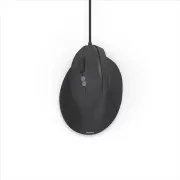 Hama vertikalna ergonomska žična miška ECM-500L, za levičarje, črna