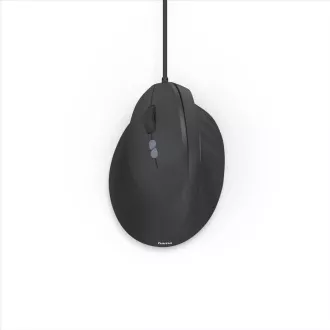 Hama vertikalna ergonomska žična miška ECM-500L, za levičarje, črna