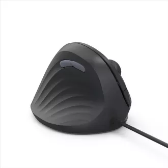 Hama vertikalna ergonomska žična miška ECM-500L, za levičarje, črna
