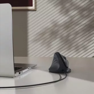 Hama vertikalna ergonomska žična miška ECM-500L, za levičarje, črna