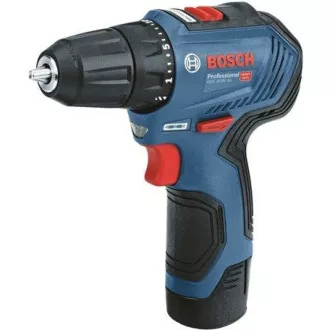 BOSCH GSR 12V-30, akumulatorski vrtalni vijačnik, 0 - 420 / 0 - 1.600 vrt/min, 8 mm, komplet svedrov in svedrov, torba