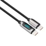 Solight Kabel USB-C z zaslonom, priključek USB-C - priključek USB-C, 100 W, 1 m