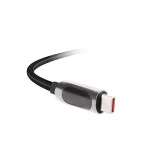 Solight Kabel USB-C z zaslonom, priključek USB-C - priključek USB-C, 100 W, 1 m