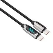 Solight Kabel USB-C z zaslonom, priključek USB-C - priključek USB-C, 100 W, 2 m