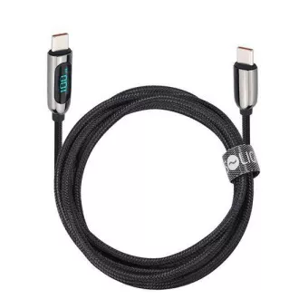 Solight Kabel USB-C z zaslonom, priključek USB-C - priključek USB-C, 100 W, 2 m