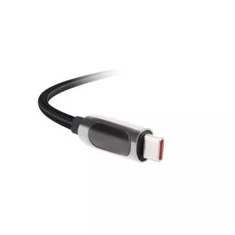 Solight Kabel USB-C z zaslonom, priključek USB-C - priključek USB-C, 100 W, 2 m