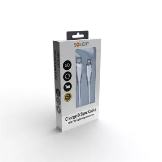 Solight Kabel USB-C/Lightning, priključek USB-C - priključek Lightning, silikonski, 1 m Solight Kabel USB-C/Lightning, priključek USB-C - priključek Lightning, silikonski, 1 m