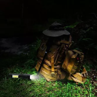Solight LED žepna svetilka s povečavo, 100lm   70lm, Li-Ion, USB, črna