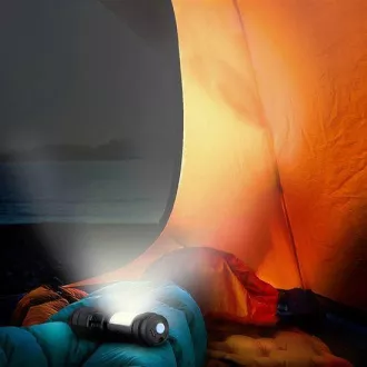 Solight LED žepna svetilka s povečavo, 100lm   70lm, Li-Ion, USB, črna