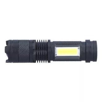 Solight LED žepna svetilka s povečavo, 100lm   70lm, Li-Ion, USB, črna