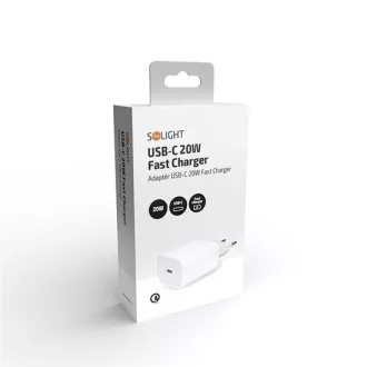 Solight Univerzalni napajalnik USB-C 20W, bel