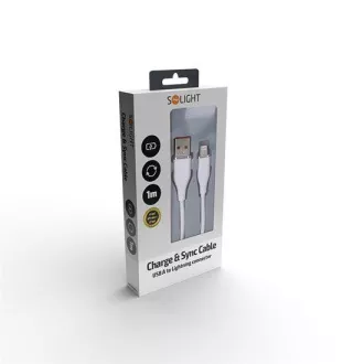 Solight kabel Lightning, priključek USB 2.0 A - priključek Lightning, silikonski, 1 m Solight kabel Lightning, priključek USB 2.0 A - priključek Lightning, silikonski, 1 m