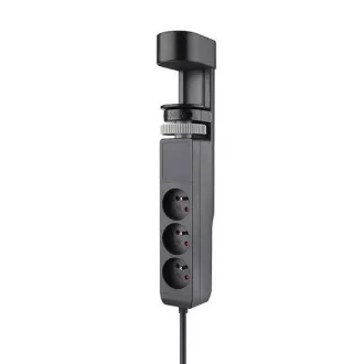 Solight 3z   USB A C prenosna namizna vtičnica, 2 m, črna, hitri polnilec USB 20W PD