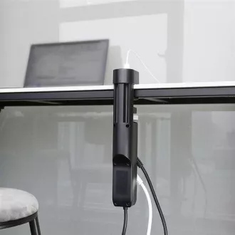 Solight 3z   USB A C prenosna namizna vtičnica, 2 m, črna, hitri polnilec USB 20W PD