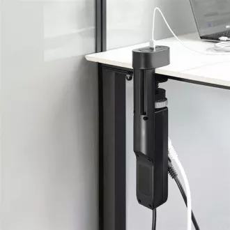 Solight 3z   USB A C prenosna namizna vtičnica, 2 m, črna, hitri polnilec USB 20W PD