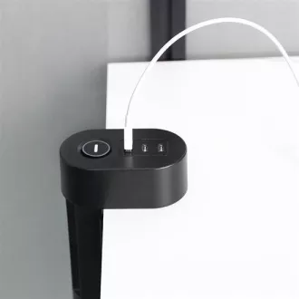 Solight 3z   USB A C prenosna namizna vtičnica, 2 m, črna, hitri polnilec USB 20W PD