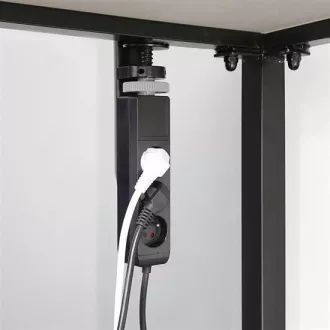 Solight 3z   USB A C prenosna namizna vtičnica, 2 m, črna, hitri polnilec USB 20W PD
