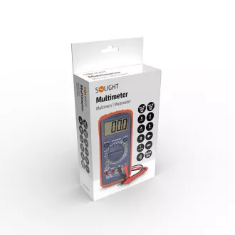 Solight multimeter, max. AC 600V/10A, max. DC 600V/10A, test diod, zvočni signal, hFE, kapacitivnost, upornost