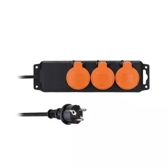 Solight podaljšek IP44, 3 vtičnice, gumijasti kabel, zunanji, 10 m Solight podaljšek IP44, 3 vtičnice, gumijasti kabel, zunanji, 10 m
