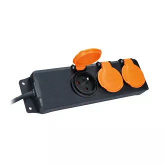 Solight podaljšek IP44, 3 vtičnice, gumijasti kabel, zunanji, 10 m Solight podaljšek IP44, 3 vtičnice, gumijasti kabel, zunanji, 10 m