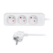 Solight podaljšek 3 m, 3 vtičnice, 16A/3680W, PVC, bela