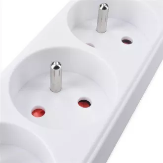 Solight podaljšek 3 m, 3 vtičnice, 16A/3680W, PVC, bela