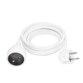 Solight podaljšek 5m, 1 vtičnica, 16A/3680W, PVC, bela