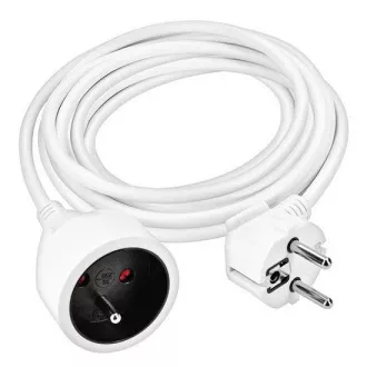 Solight podaljšek 5m, 1 vtičnica, 16A/3680W, PVC, bela